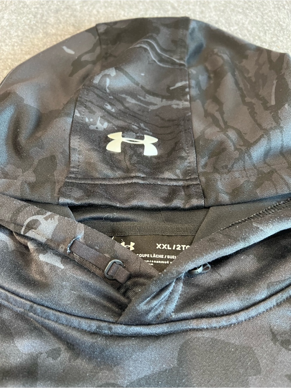 Under Armour "Hunt" Hoodie - Mens XXL Dark Camo Pullover Logo Hunting Loose Fit - Picture 6 of 8